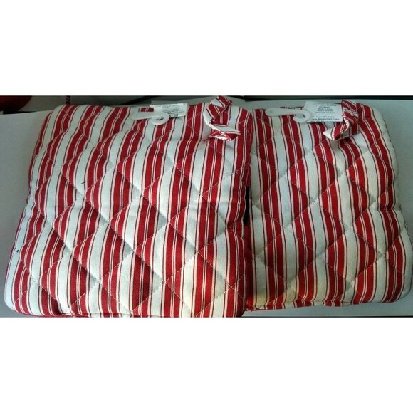 Kitchen Pot Holder Set of 2 KayDee Designs Santa Belt Candy Cane Striped Back 8 - Picture 5 of 6